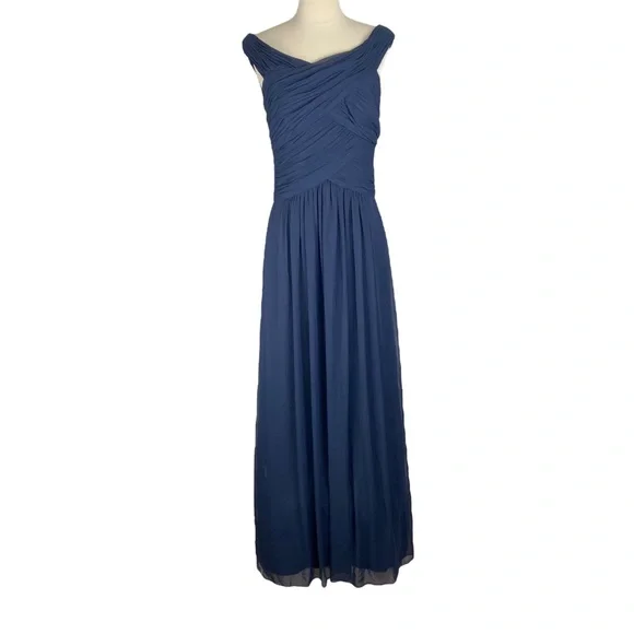 Dessy Collection | Dresses | Dessy Collection Midnight Blue Navy Off The  Shoulders Bridesmaid Dress Size | Poshmark